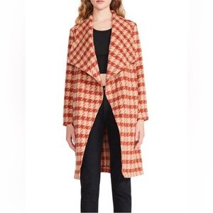 NWT Houndstooth Drape Long Jacket/Coat